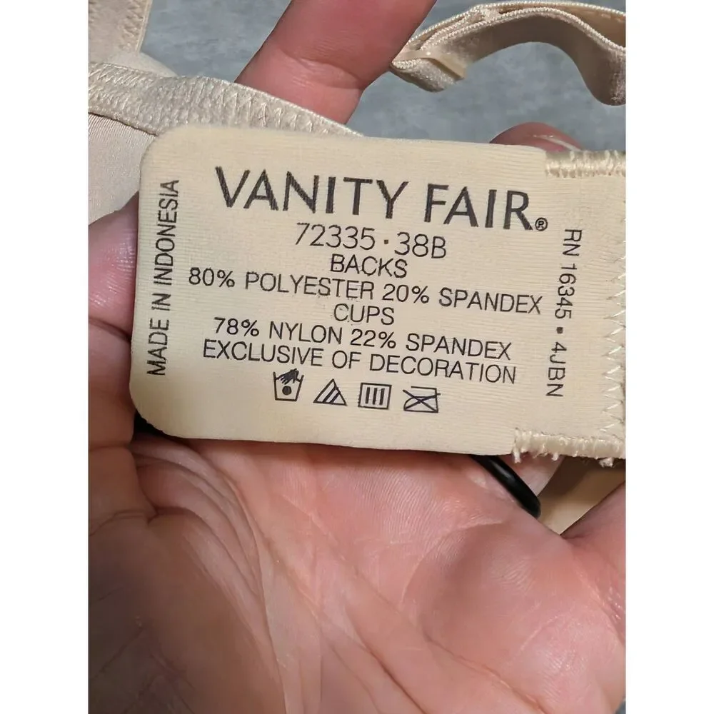 Vanity Fair Women's Body Caress Wireless Bra 72335 Beige 38B